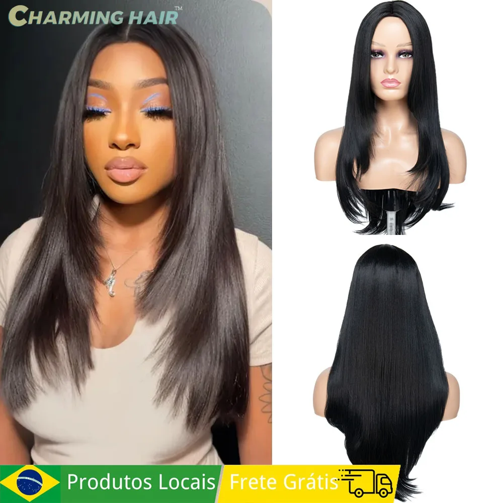 corte médio cabelo liso