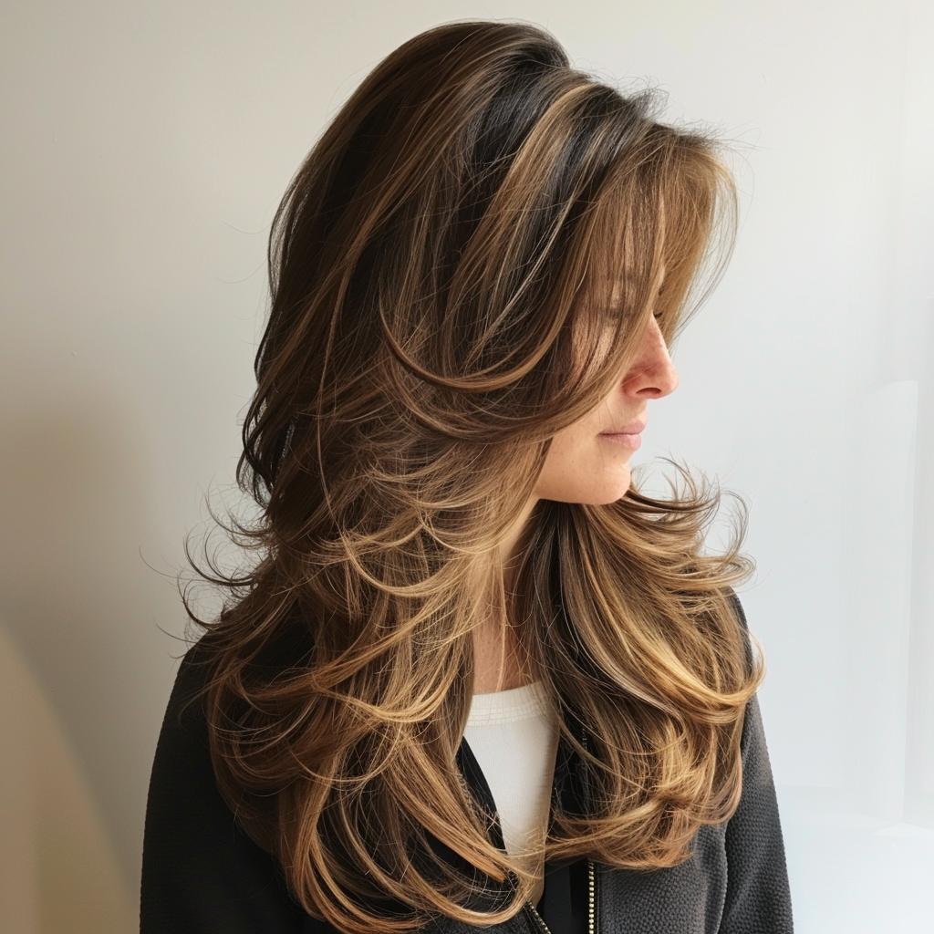 inspiração corte de cabelo longo repicado