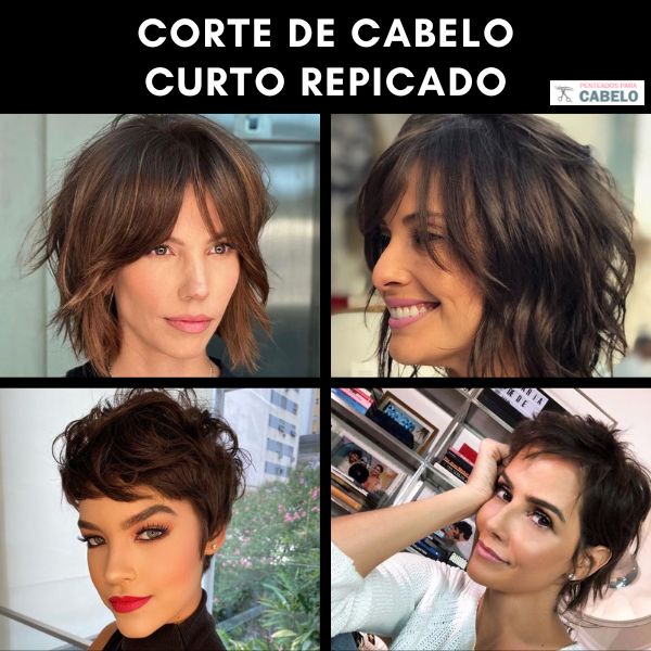 corte de cabelo repicado curto com camadas