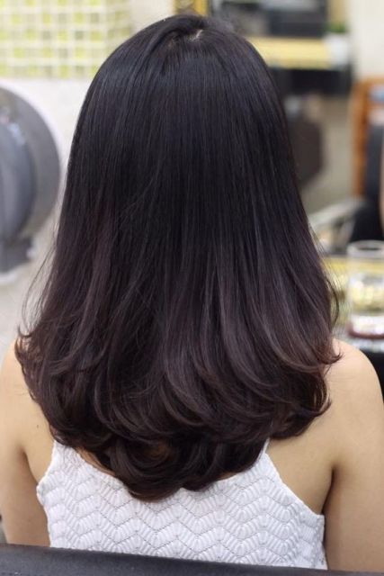 corte de cabelo u repicado nas pontas