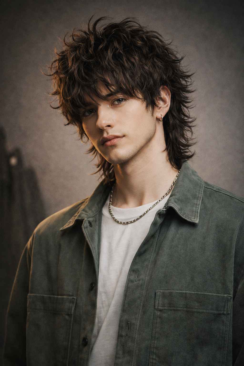 corte de cabelo wolf cut ondulado