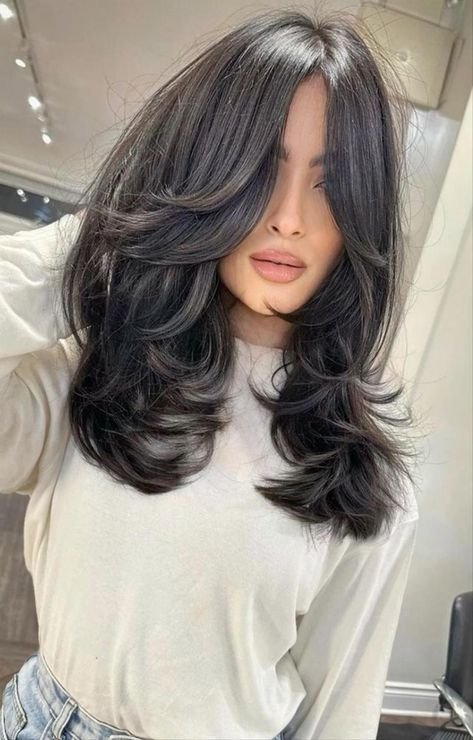 corte repicado cabelo longo liso fino