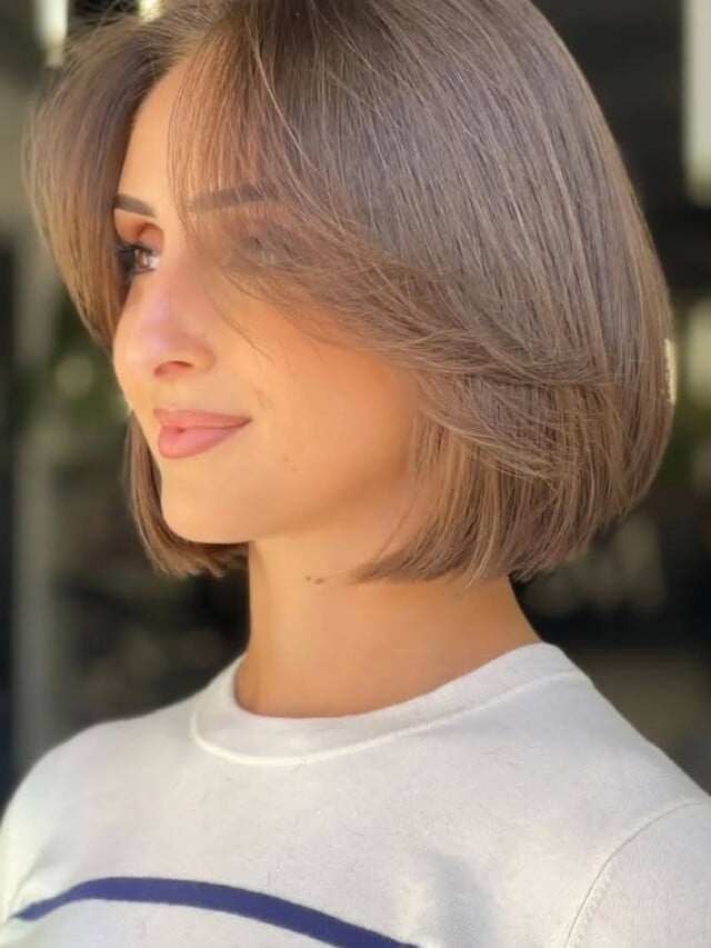 cortes de cabelo chanel de bico com franja