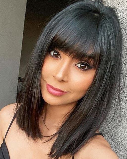 cortes de cabelo chanel de bico com franja