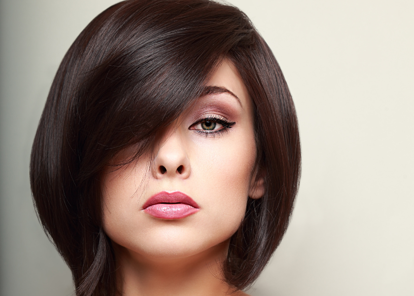 long bob cacheado