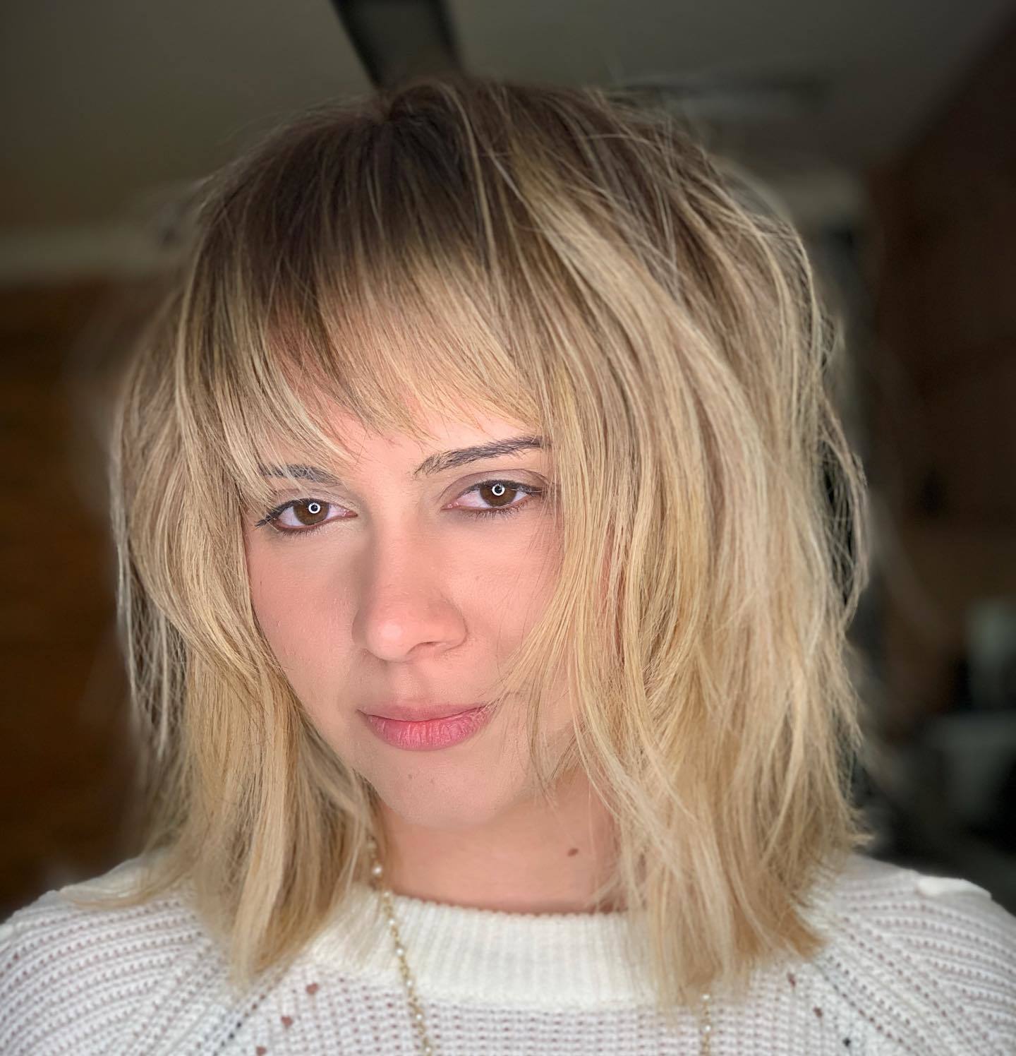 cortes de cabelo repicado e desfiado com franja