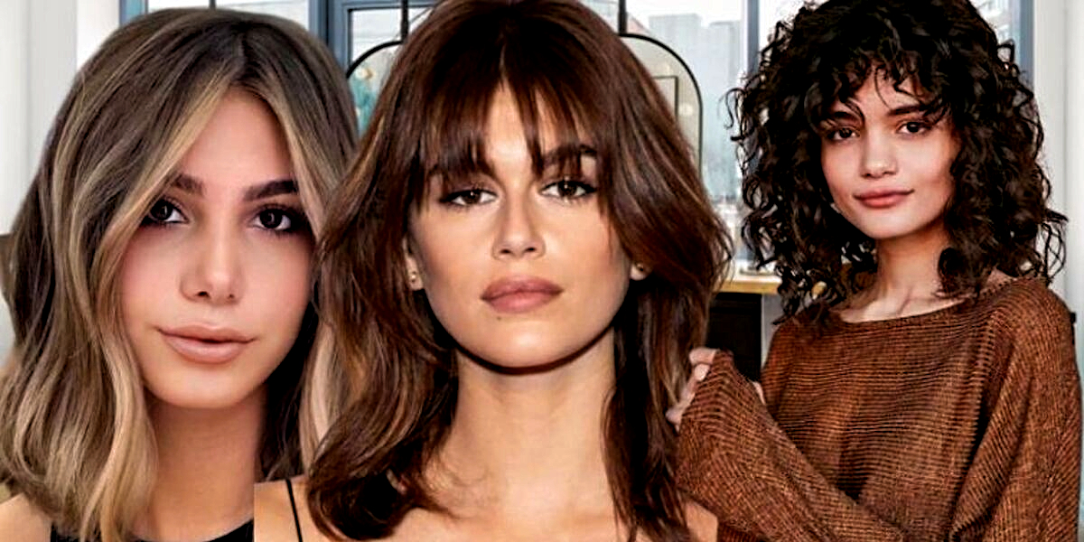 cortes de cabelo repicado e desfiado com franja