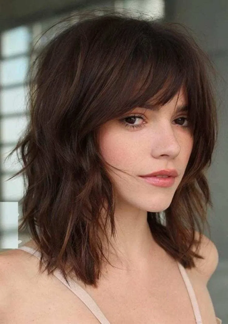 corte repicado médio para cabelo liso