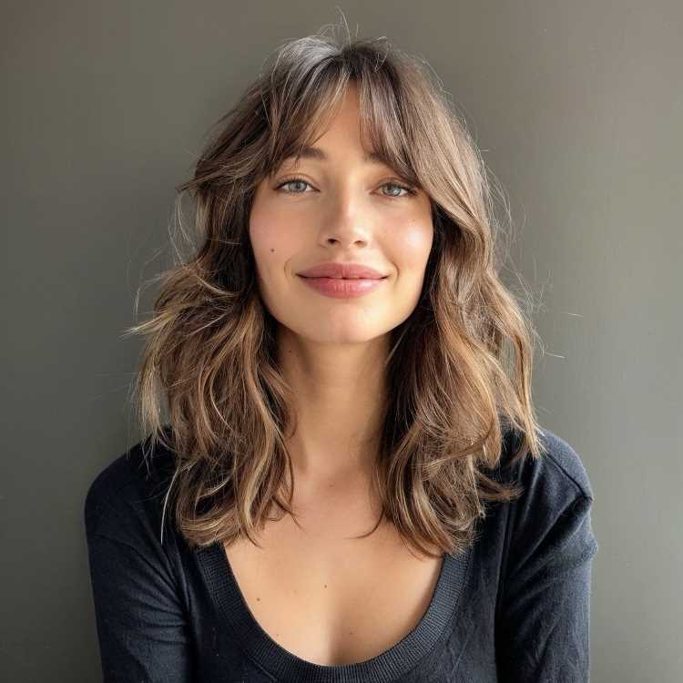 corte repicado médio para cabelo liso