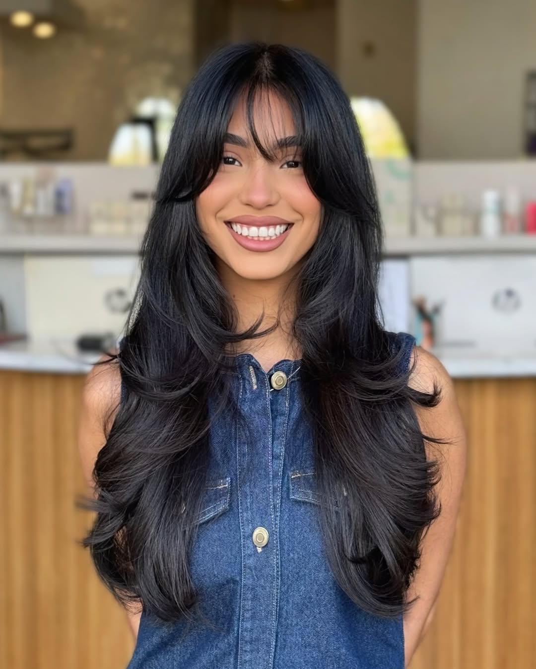 corte reto cabelo liso longo pontas retas