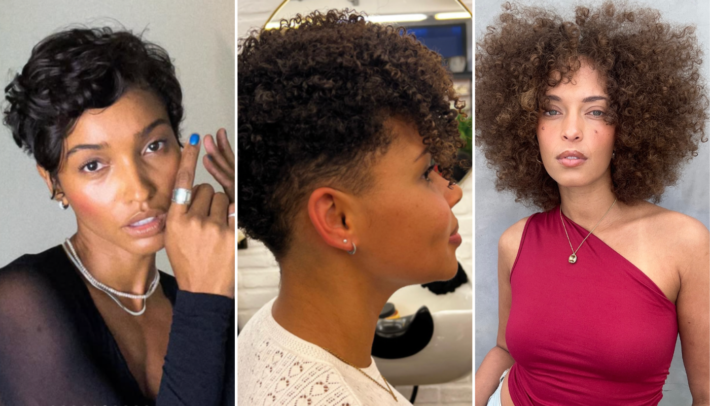 corte de cabelo crespo para afinar o rosto