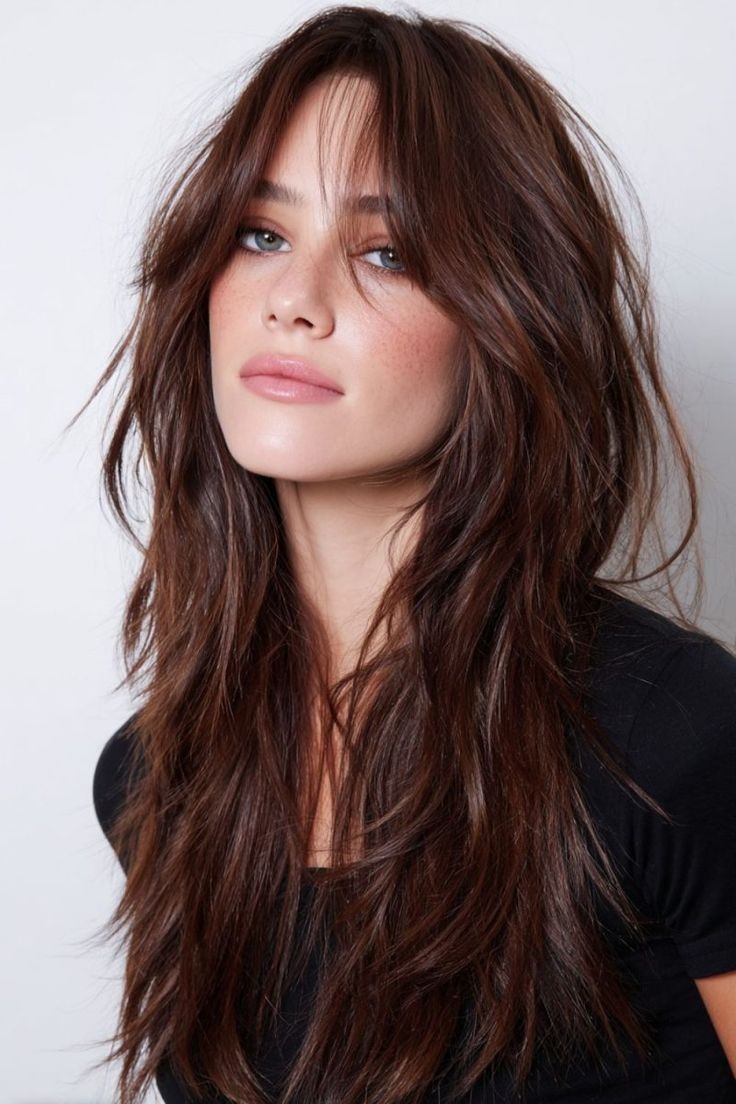 corte com franja para cabelo longo