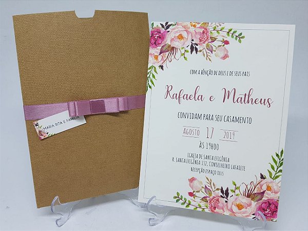 convite de casamento com brasão