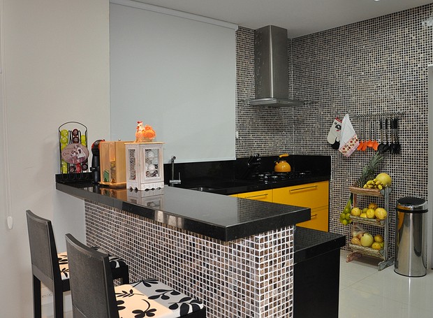 cozinha americana com balcão em U