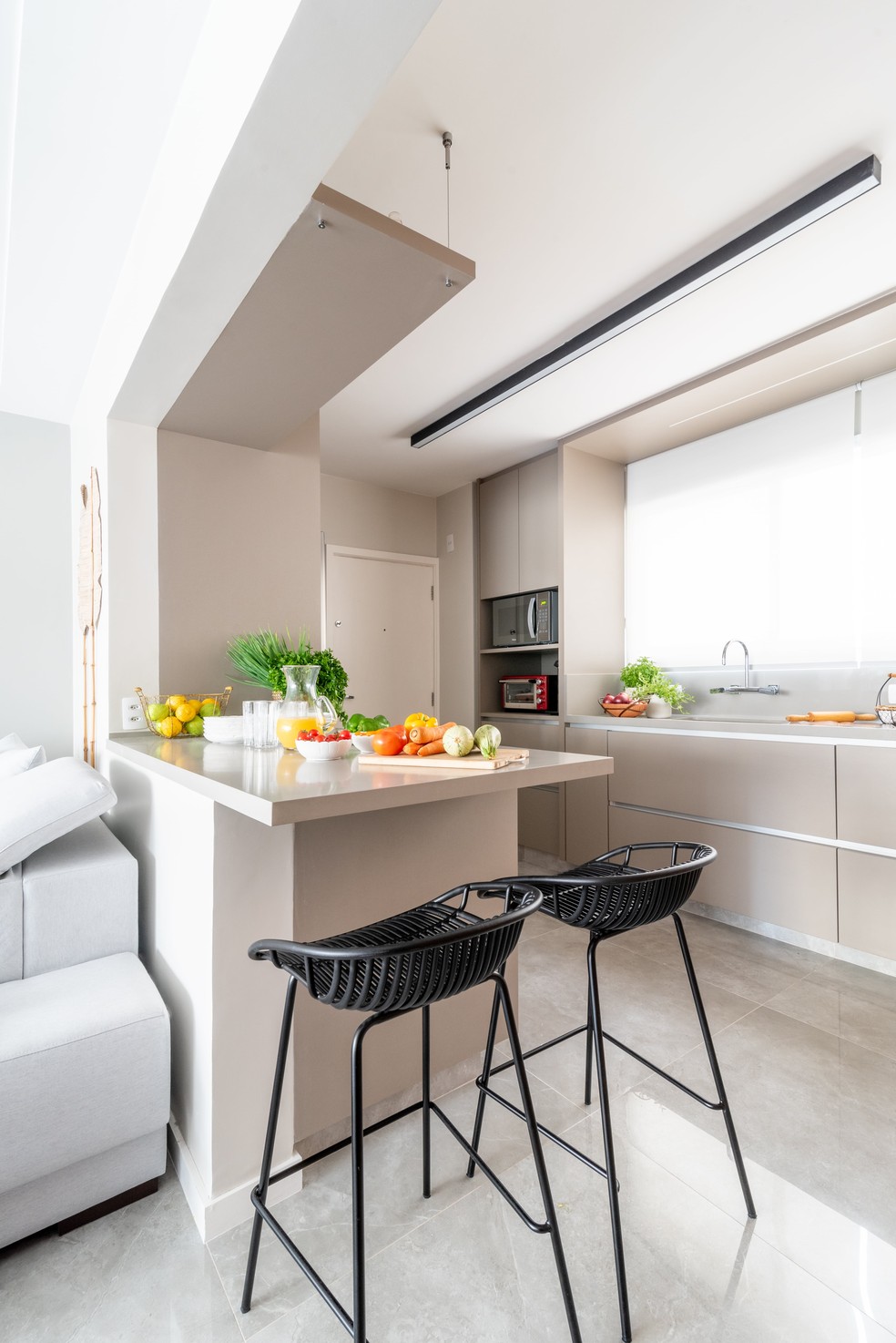 sala e cozinha integradas