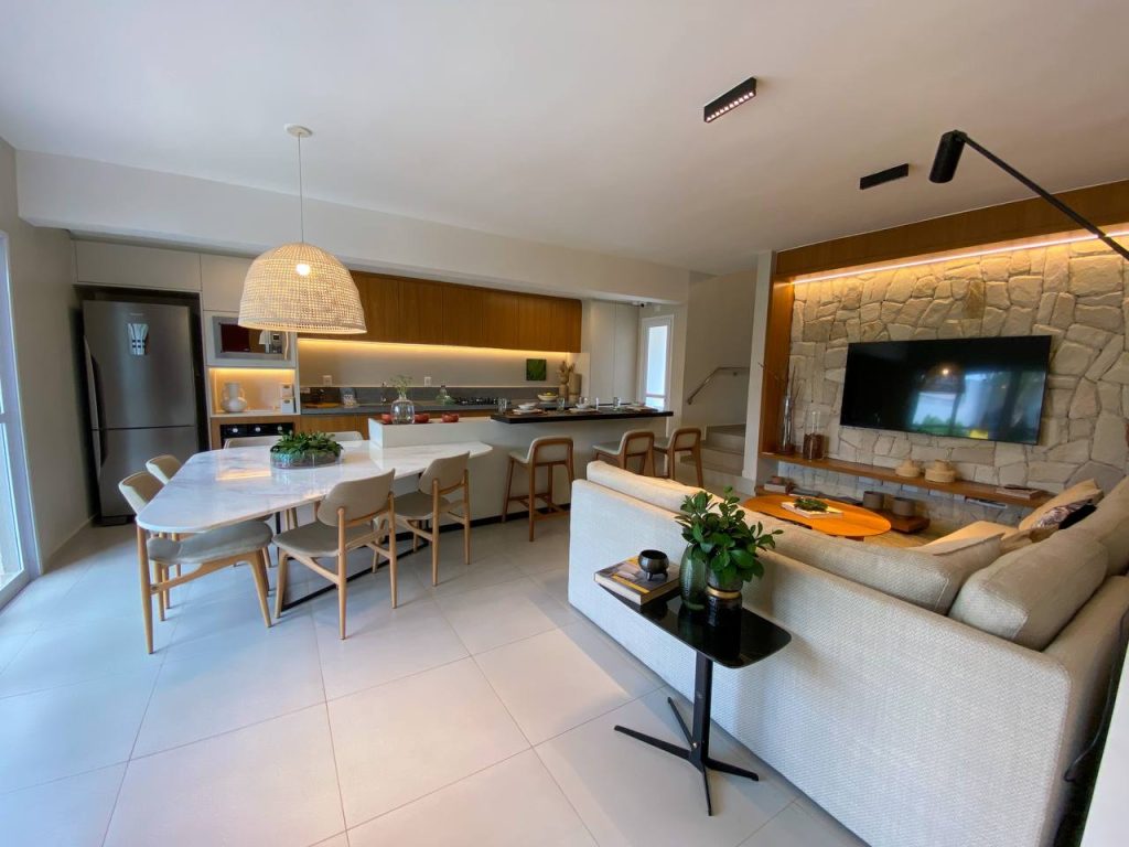 apartamento pequeno cozinha americana sala