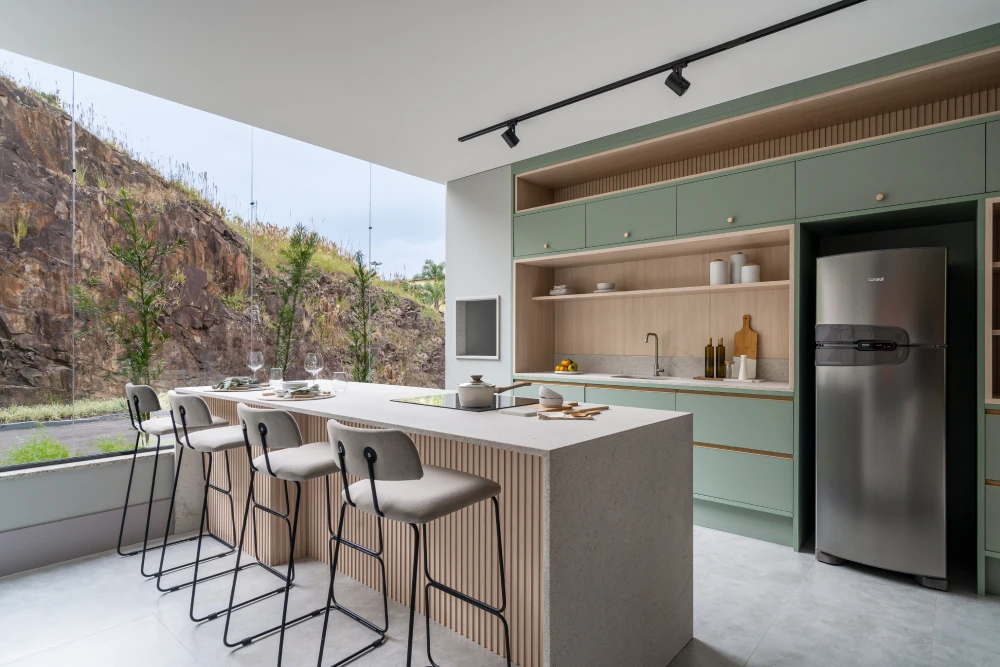 cozinha americana integrada com sala