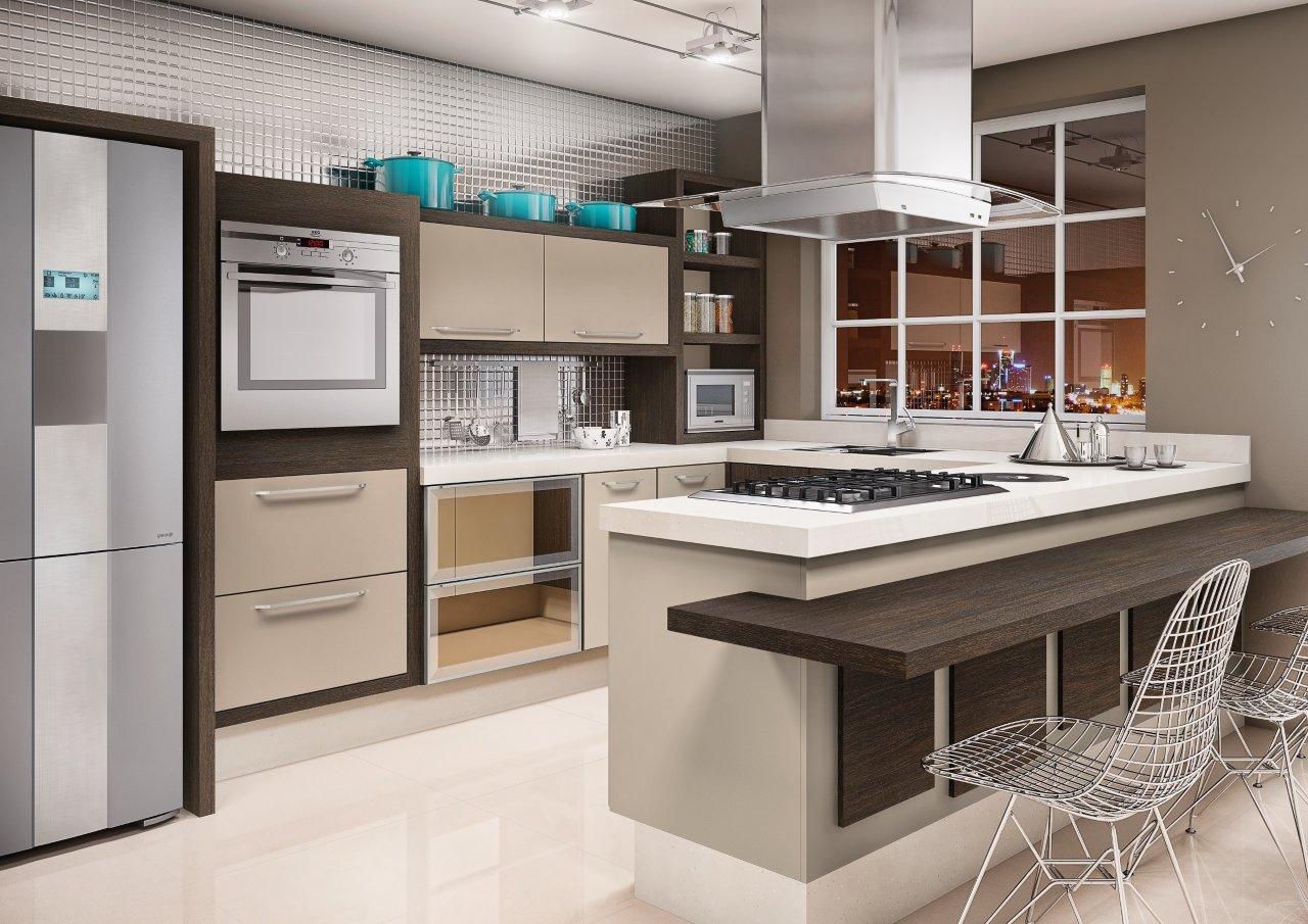 cozinha americana moderna com bancada
