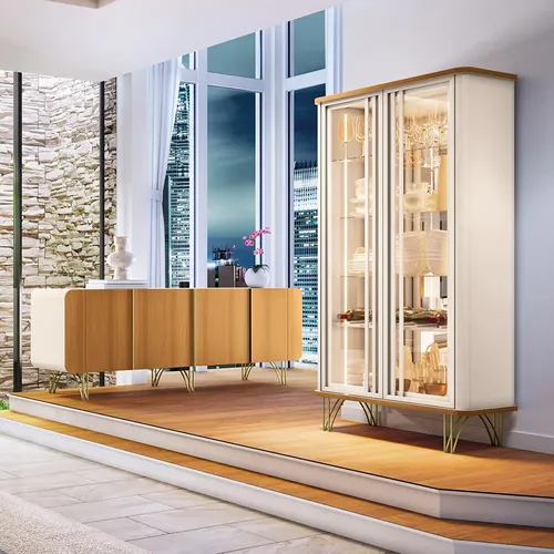 Buffets com design industrial e pés em aço