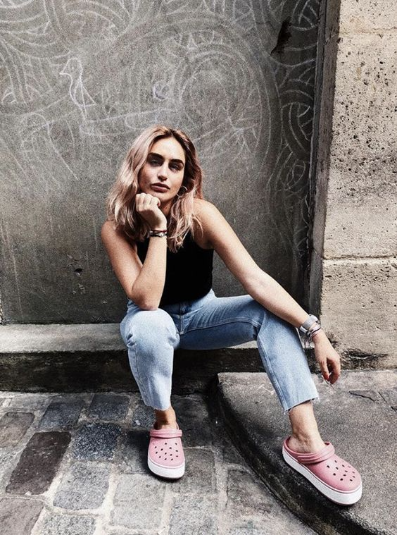 crocs plataforma feminino looks
