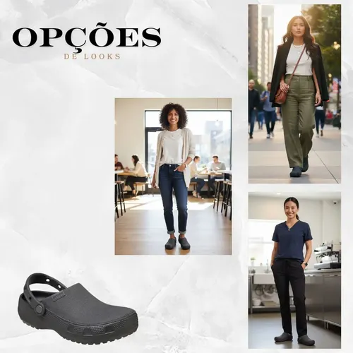 Crocs pretos femininos