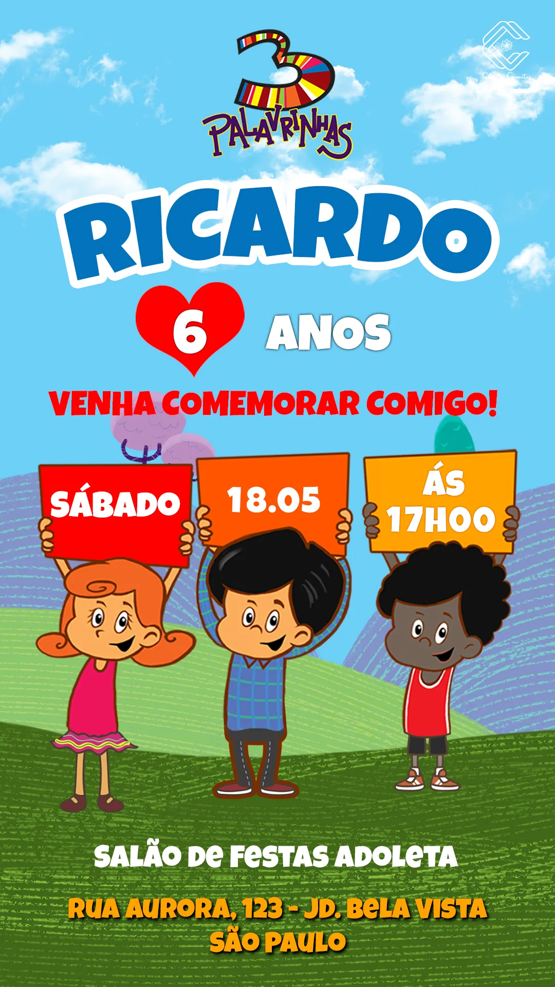 decoracao 3 palavrinhas masculino