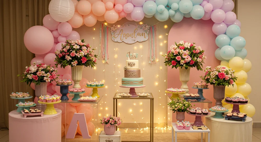 decoração de aniversário simples com balões