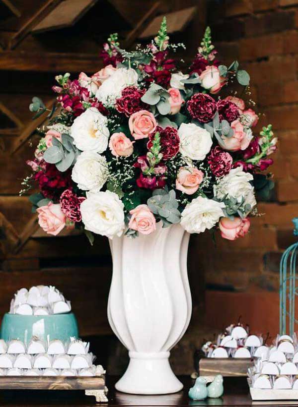 decoração casamento marsala recepção