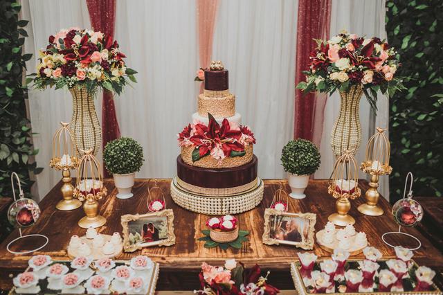 inspiração decoração casamento marsala