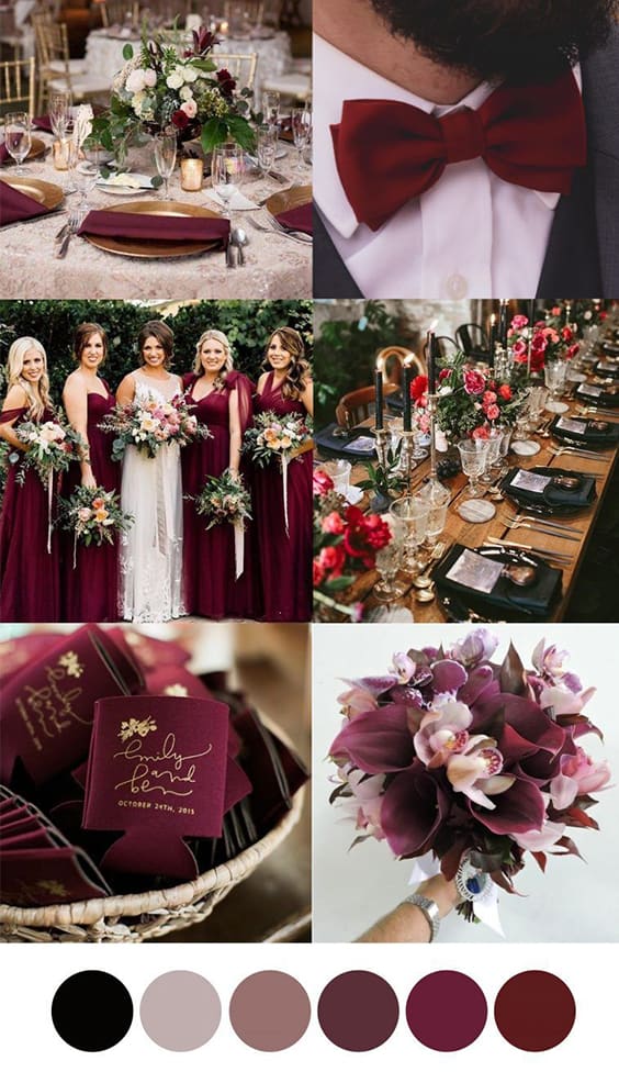 decoração casamento marsala moderno