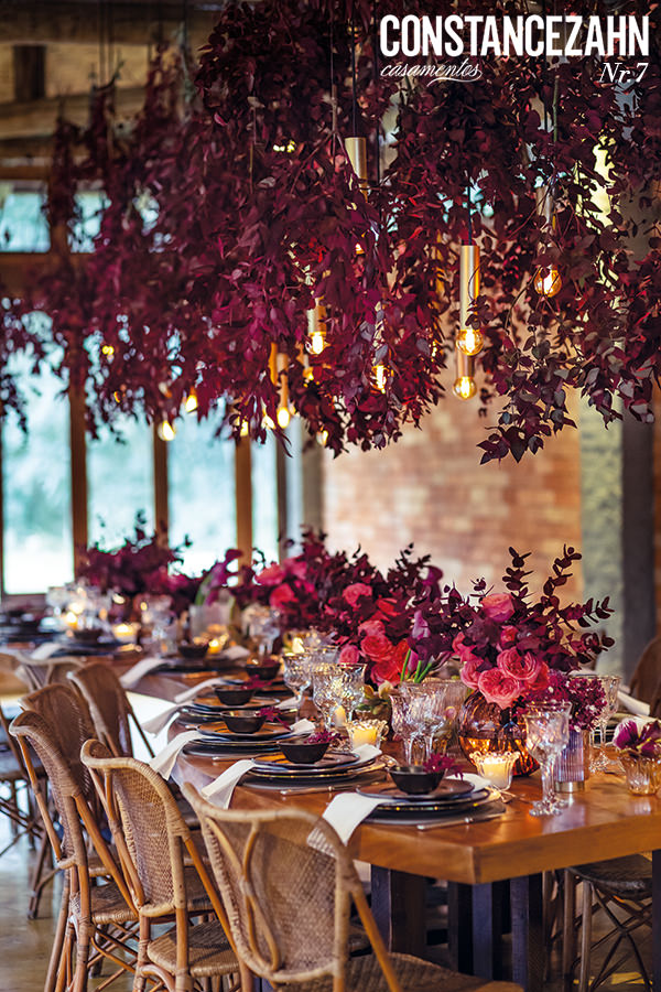 decoração casamento marsala inverno