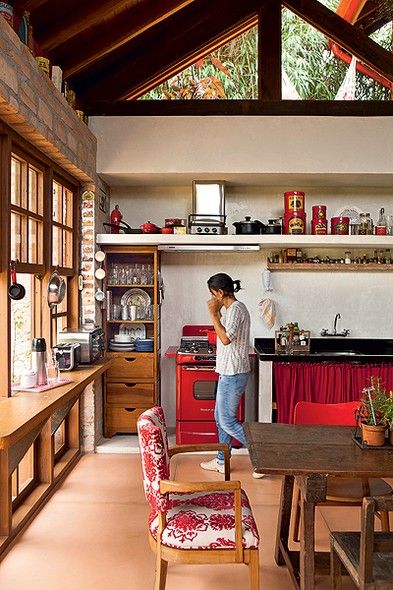 cozinha rústica moderna com elementos de roça