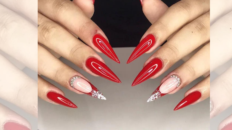 unha stiletto para casamento