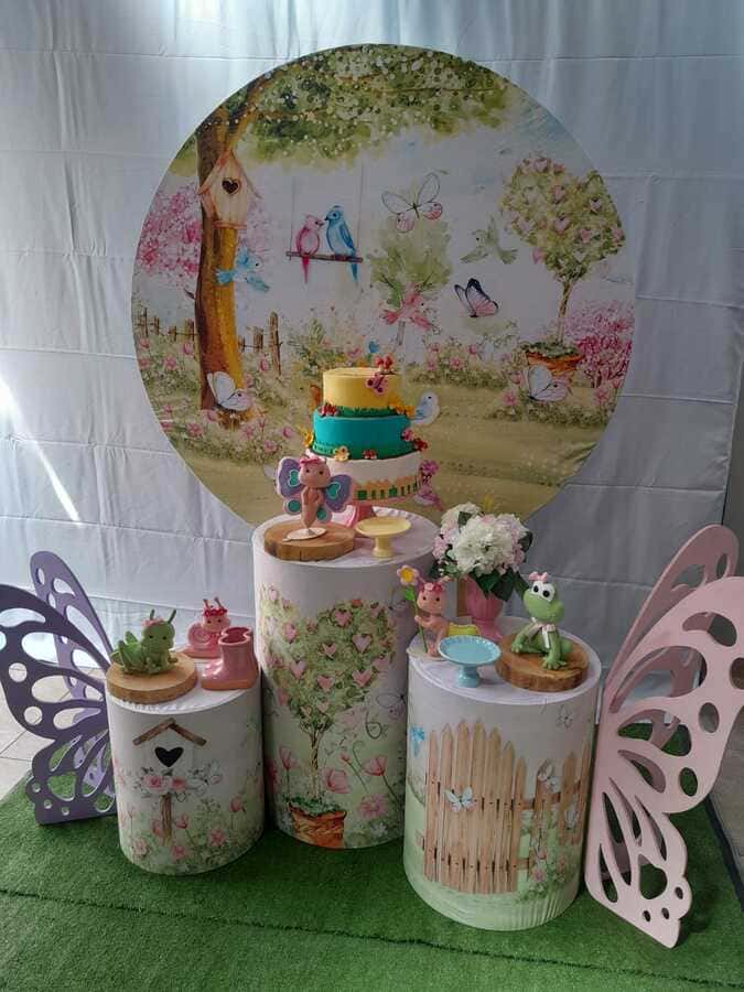decoração jardim encantado para chá de bebê