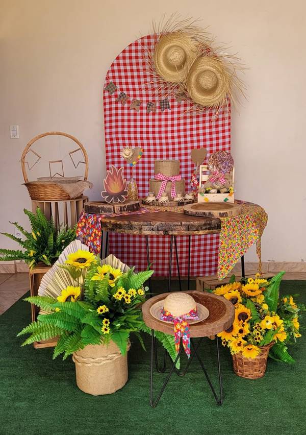 decoração junina simples em casa