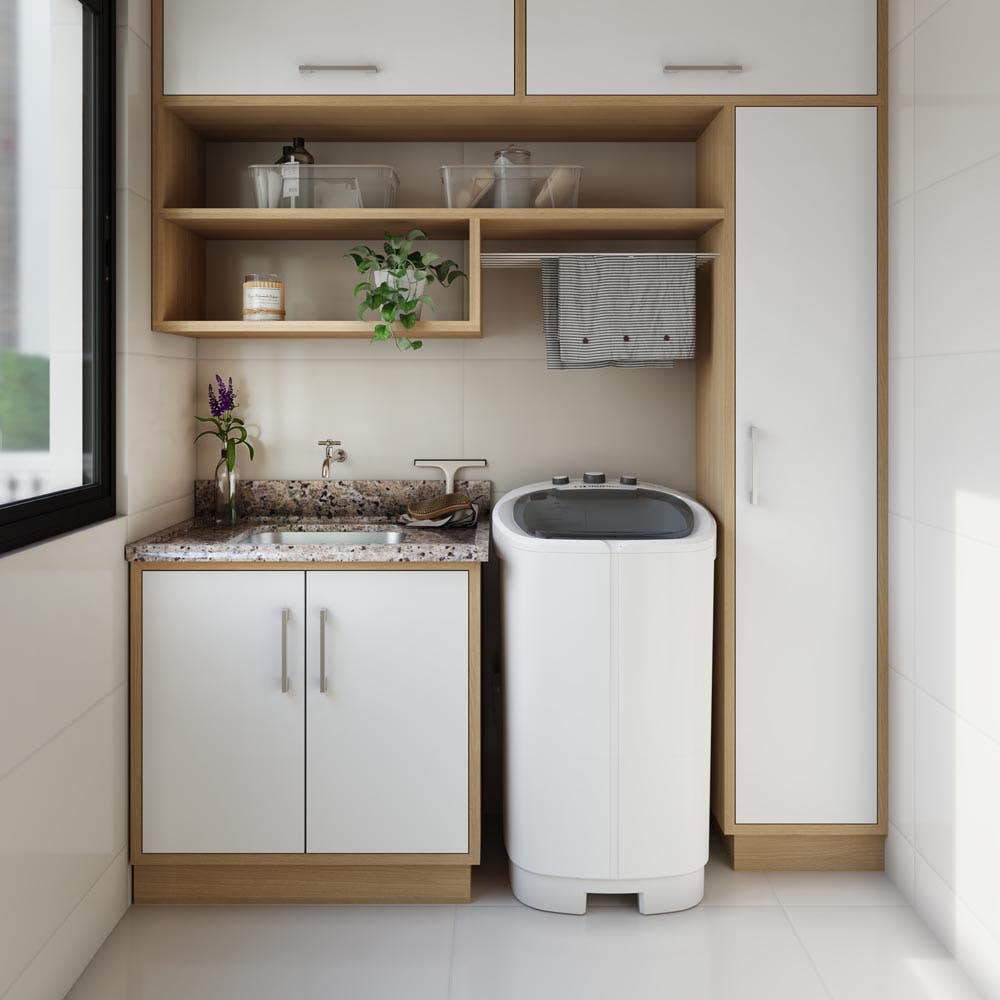 lavanderia externa decorada