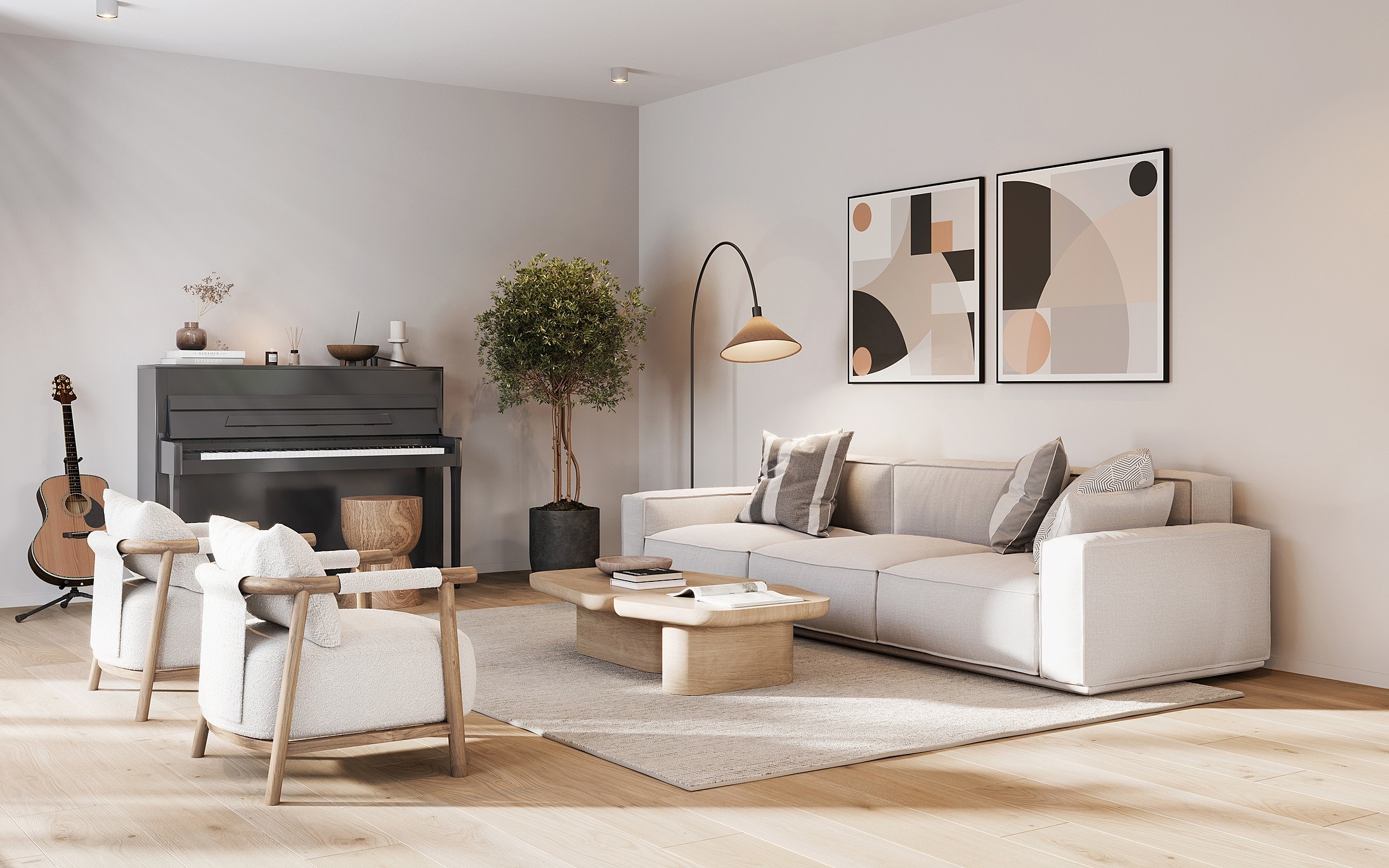 decoração minimalista sala de estar