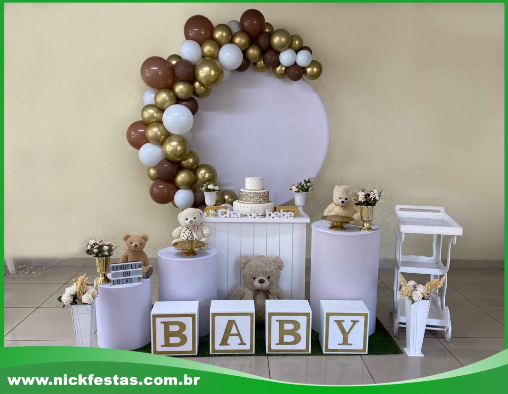 decoração chá de bebê verde oliva