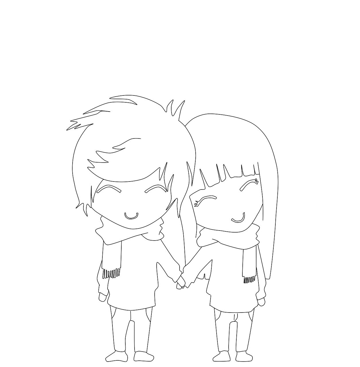 desenho casal romântico