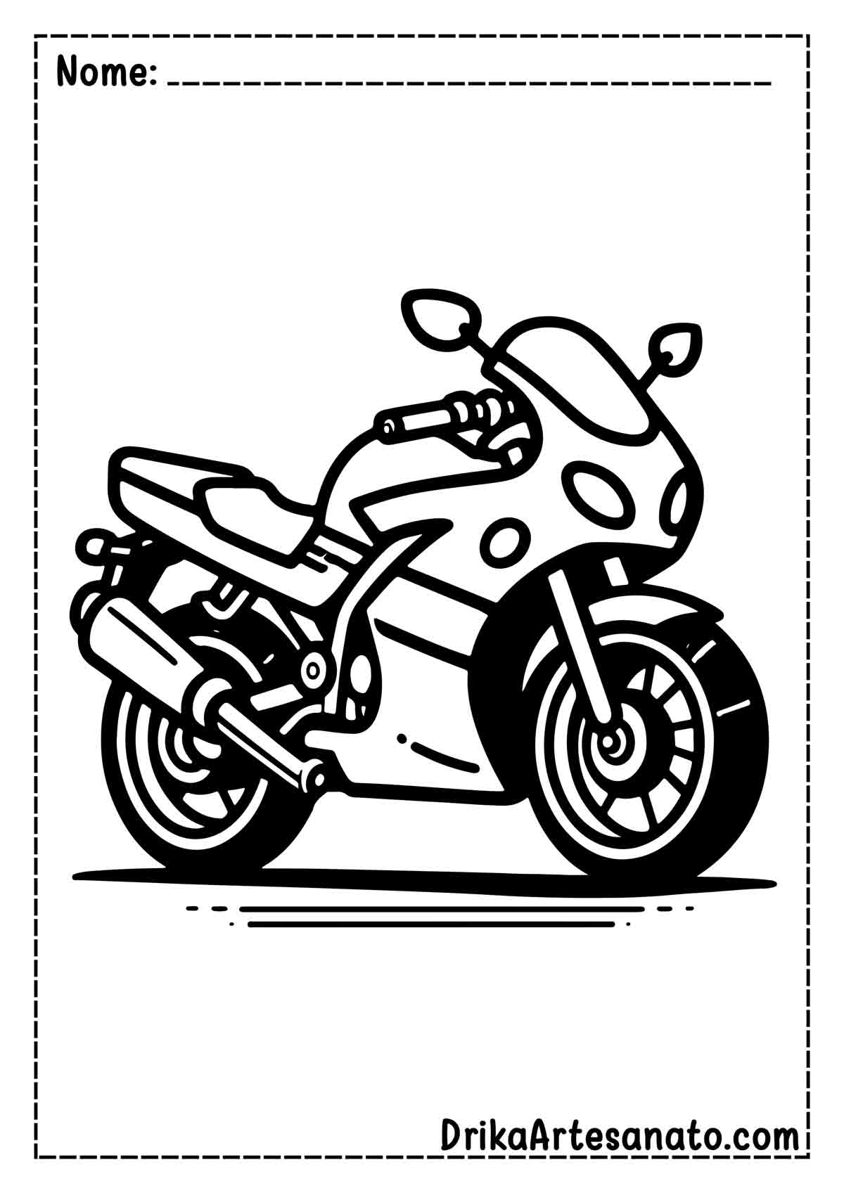 desenho de moto xj6 para colorir