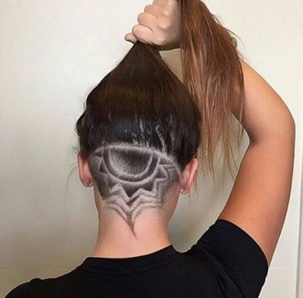 desenho na nuca cabelo