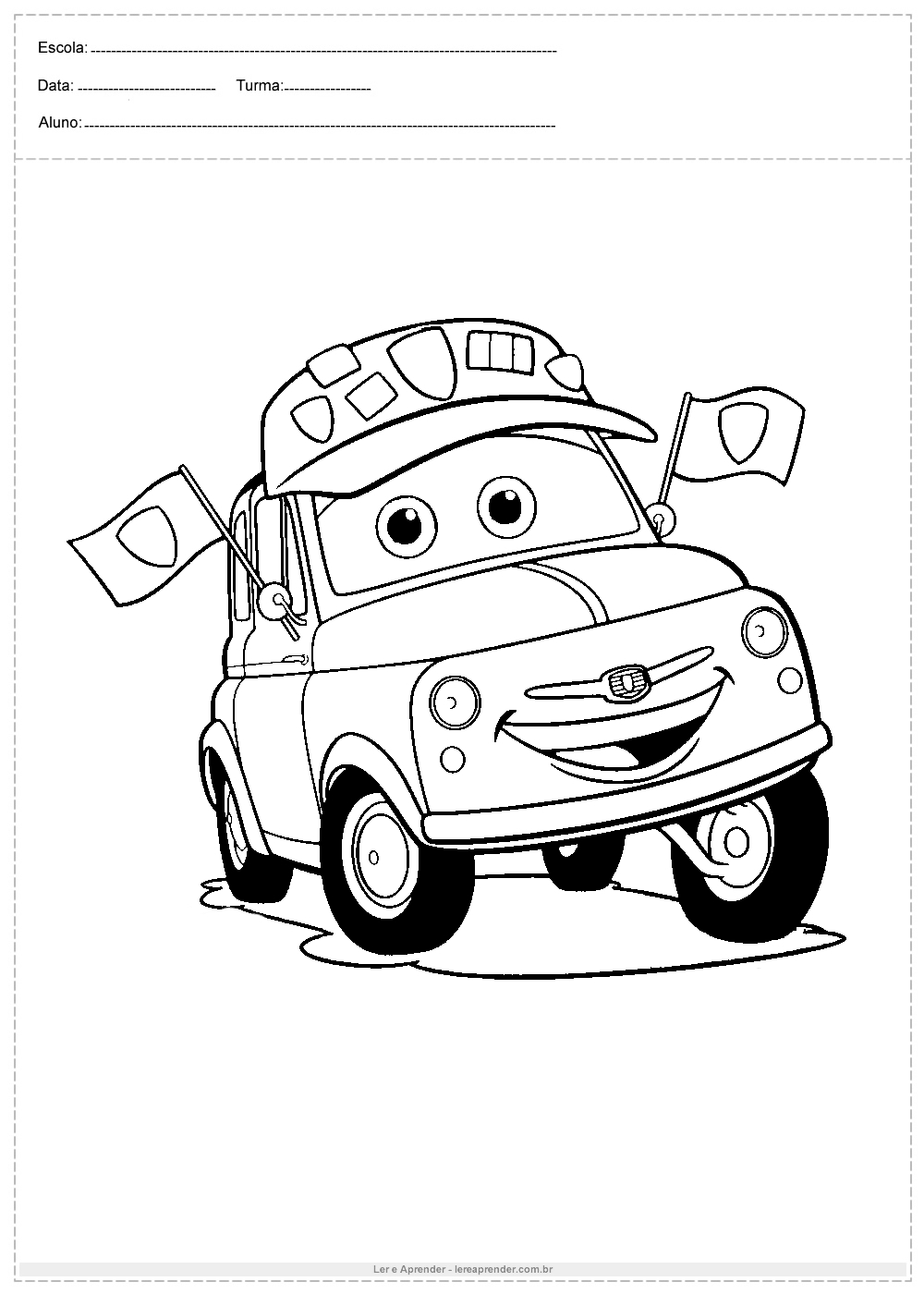 sites para baixar desenhos de carros para colorir