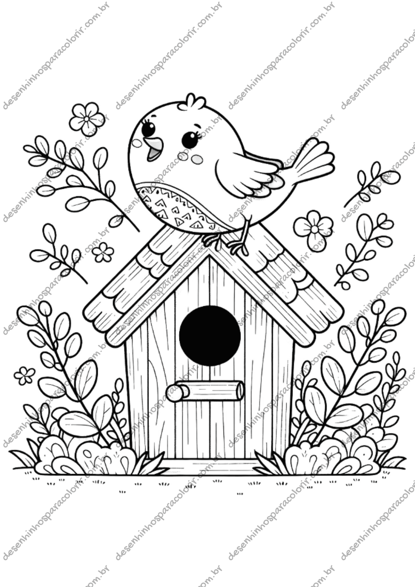 desenhos de pássaros fofos para colorir