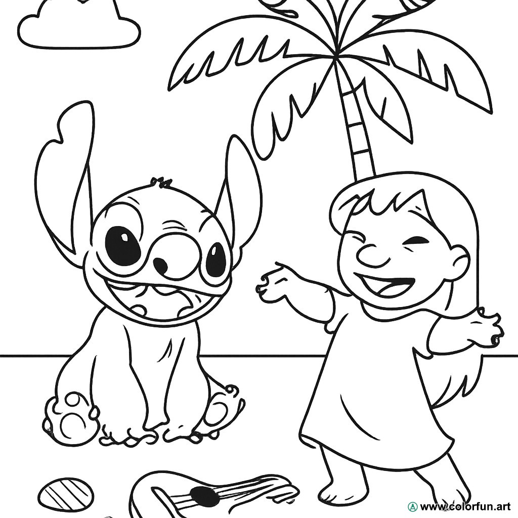 stitch baby para colorir