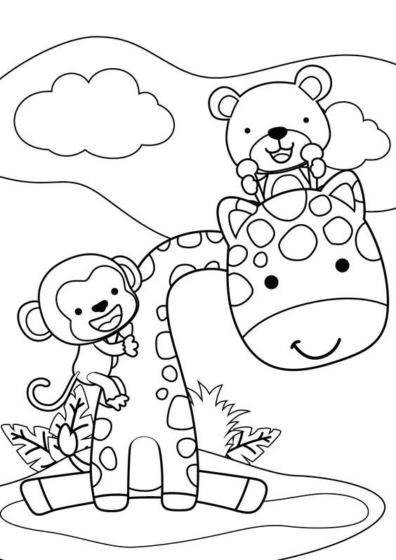 ilustrações de bichos fofinhos para pintar