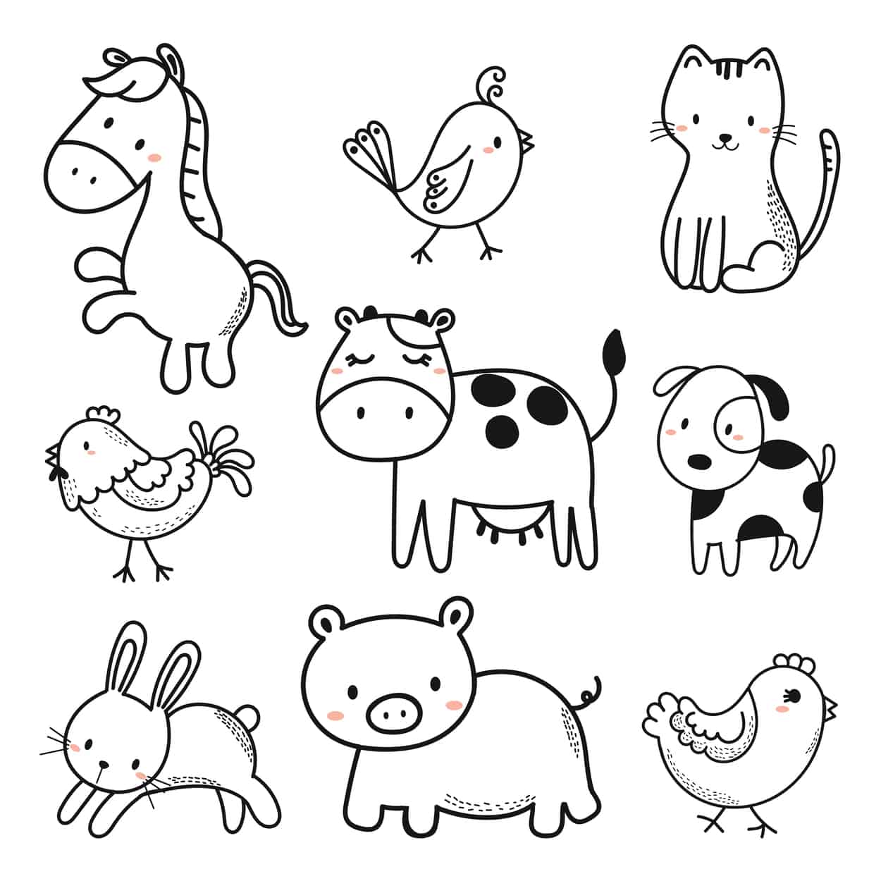 atividade infantil de colorir animais