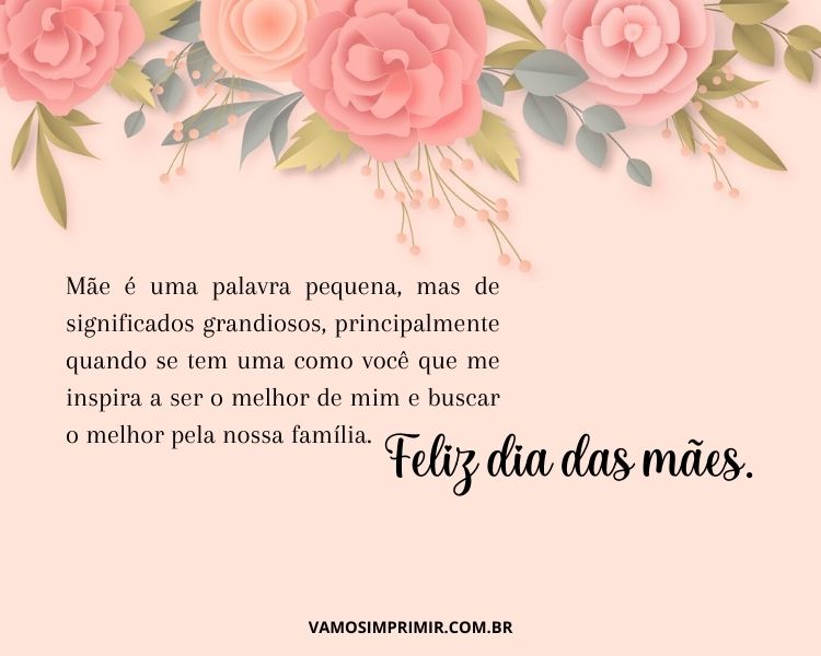 Cartão Dia das Mães para imprimir