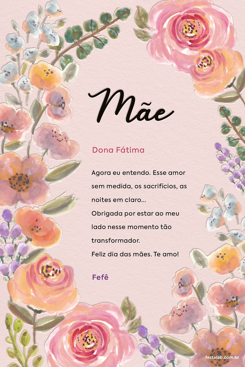 Cartão Dia das Mães criativo