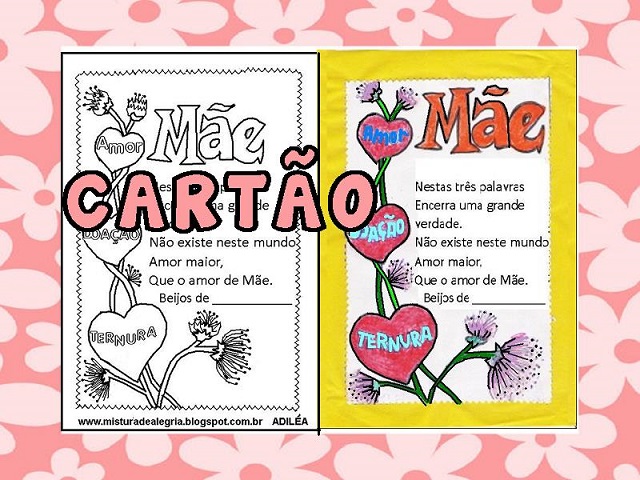 Cartão Dia das Mães em feltro