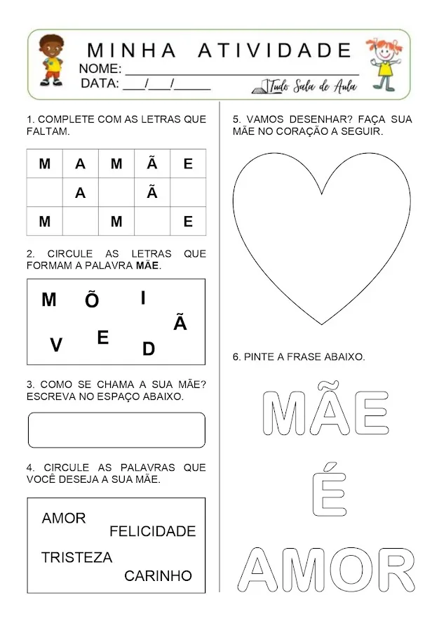 desenho dia das mães educação infantil passo a passo
